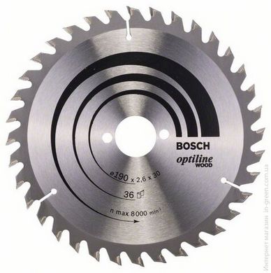 Циркулярний диск 190x30 36 OPTILINE BOSCH (2608640616)