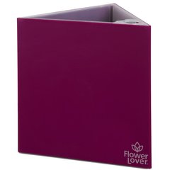 Вазон с системой автополива Triangle Flower Lover 14x14x14 пурпурный глянцевый