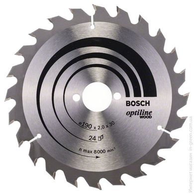 Циркулярний диск 190x30 24 OPTILINE BOSCH (2608641185)