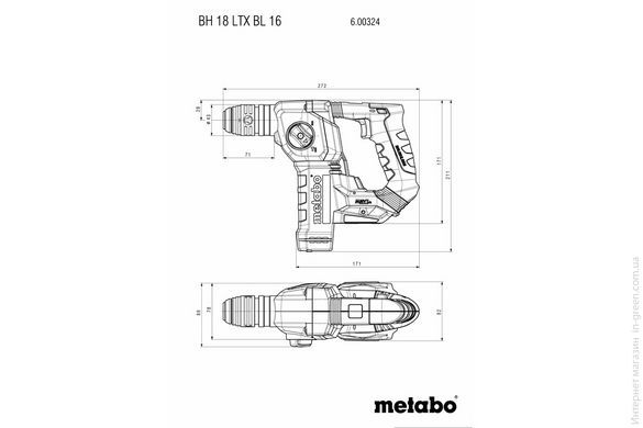 Аккумуляторный перфоратор METABO BH 18 LTX BL 16 (600324500)