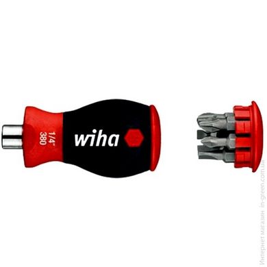 Отвертка короткая WIHA W33736 1/ с набором бит 25мм
