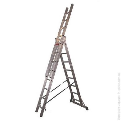 Трехсекционная алюминиевая лестница VIRASTAR 3x8 ступеней