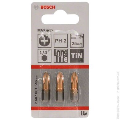 3 біти 25 мм PH2 TIN Bosch (2607001546)
