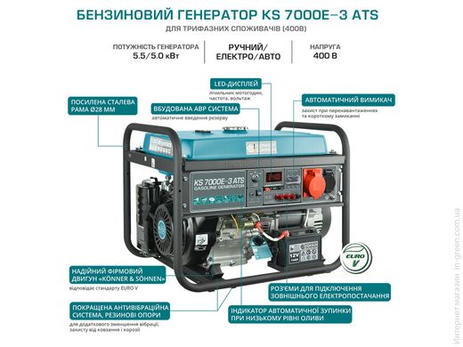 Генератор бензиновий Könner&Söhnen KS 7000E-3 ATS