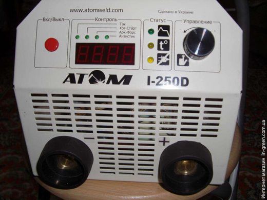 Інверторний зварювальний апарат (ММА) Atom I-250D без кабелів, без байонетнимроз'ємів штекерів