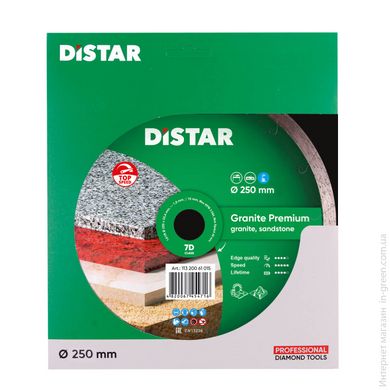 Distar Круг алмазний відрізний 1A1R 250x1,7x10x25,4 Granite Premium (11320061019)