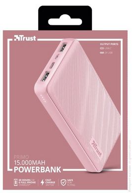 Портативное зарядное устройство Trust Primo 15000 mAh Pink