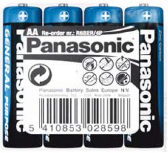 Батарейка Panasonic GENERAL PURPOSE R6 TRAY 4 ZINK-CARBON