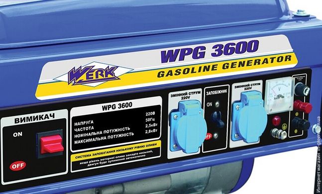 Бензиновый генератор WERK WPG3600