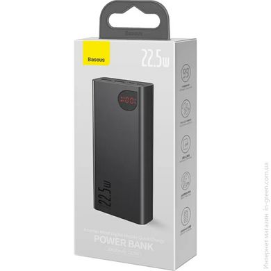 Пауербанк Baseus Adaman Metal Digital Display Quick Charge Power Bank 20000mAh 22.5W（2021 Editon）Black Ove