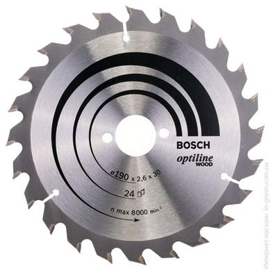Циркулярний диск 190x30 24 OPTILINE BOSCH (2608640615)
