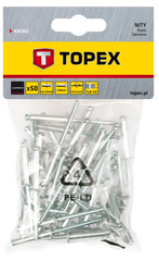 Заклепки TOPEX 43E302 алюминиевые, 50 шт., 3.2x10 мм
