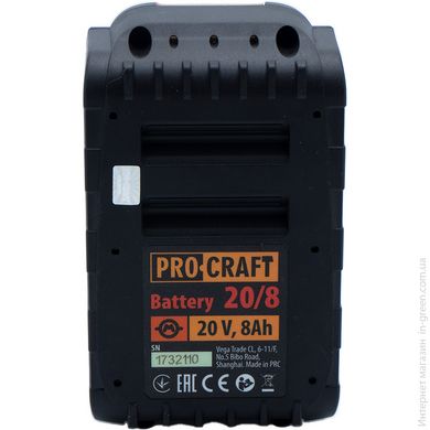 Аккумуляторный пылесос PRO-CRAFT VP30 + 1 акб 8Ач + ЗП Charger 20/1