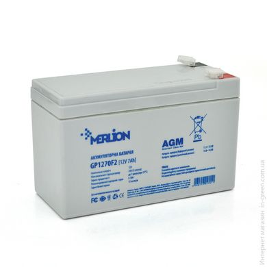 Аккумуляторная батарея MERLION AGM GP1270F2 12 V 7Ah (150 x 65 x 95 (100)) White Q5