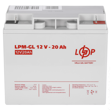 Аккумулятор гелевий LPM-GL 12V - 20 Ah