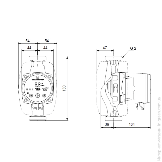 Циркуляционный насос GRUNDFOS ALPHA2 32-40 180 1x230V 50H (99411207)