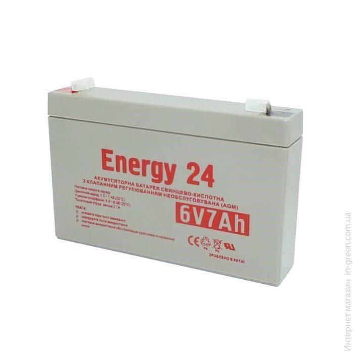 Аккумулятор свинцово-кислотный ENERGY 24 АКБ 6V7AH