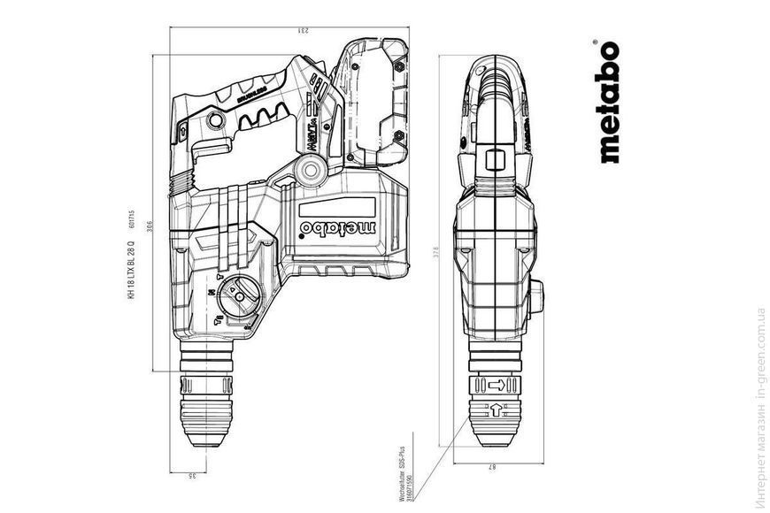 Аккумуляторный перфоратор Metabo KH 18 LTX BL 28 Q metaBOX 165 L (601715660)