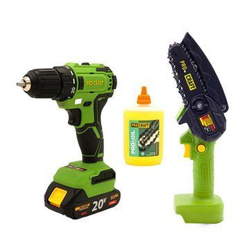 Шуруповерт PRO-CRAFT PA18LiBL + Ланцюгова пила PKA18 + олива 200 мл