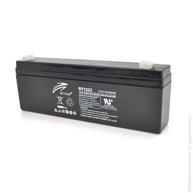 Акумуляторна батарея AGM RITAR RT1223, Black Case, 12V 2.3Ah (177х35х62(68)) Q10