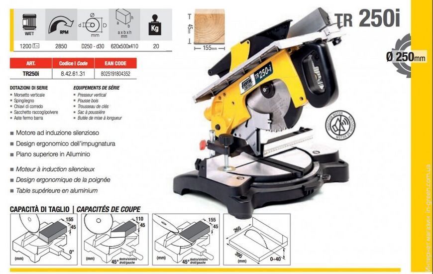 Пила торцева FEMI Job Line TR 250-I