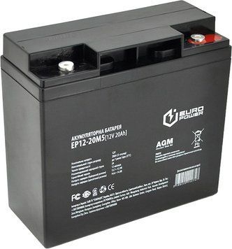Акумуляторна батарея AGM EUROPOWER ЕP12-20М5 12V/20Ah