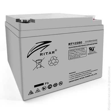 Акумуляторна батарея AGM RITAR RT12280, Gray Case, 12V 28Ah (166х178х125)