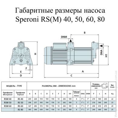 Насос поверхневий SPERONI RSM 50