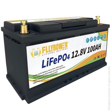 Акумулятор FLLYROWER LiFePO4 12V/100AH, 1280W*h, 50А/100А