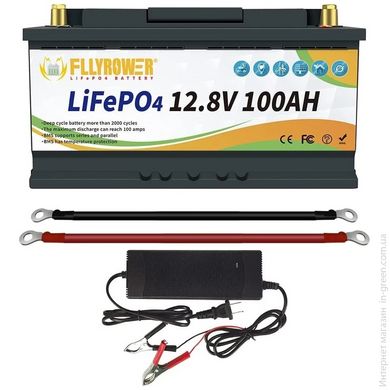 Акумулятор FLLYROWER LiFePO4 12V/100AH, 1280W*h, 50А/100А