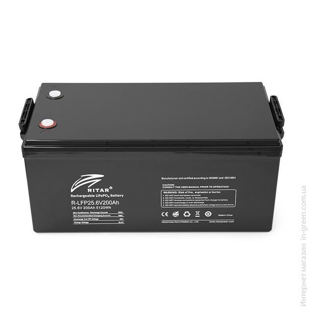 Аккумуляторная батарея Ritar LiFePO4 25,6V 200Ah BMS