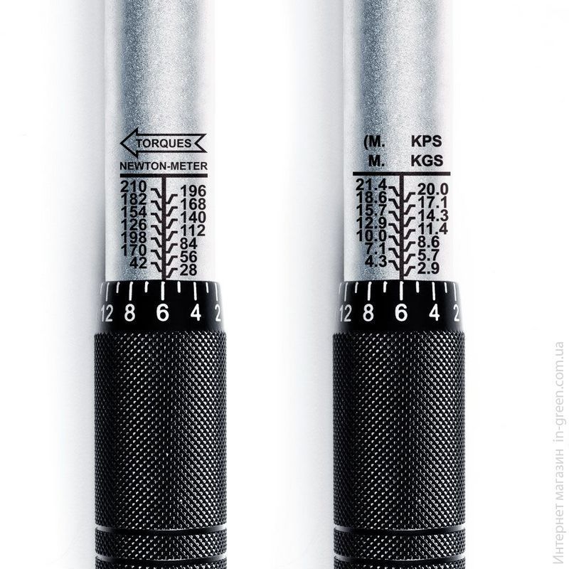Динамометрический ключ S&R 28-210 Нм, 1/2" с удлинителем 125 мм и торцевыми головками 17, 19, 21 мм
