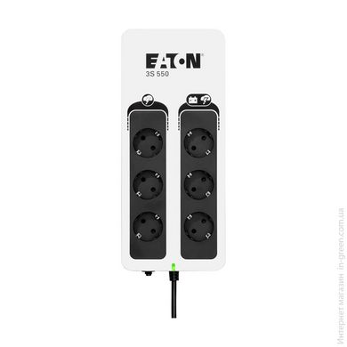 Джерело безперебійного живлення Eaton 3S 550 DIN (9400-43157) 550VA/330W, LED, USB, 4xSchuko