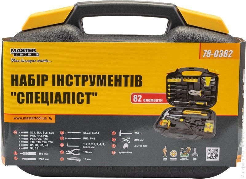 Набор инструмента "Специалист" 82 элемента MASTERTOOL 78-0382