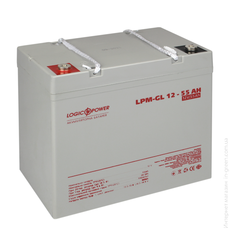 Аккумулятор гелевый LPM-GL 12V - 55 Ah