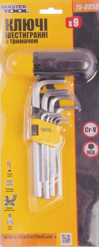 Ключи шестигранные MASTERTOOL 75-0958