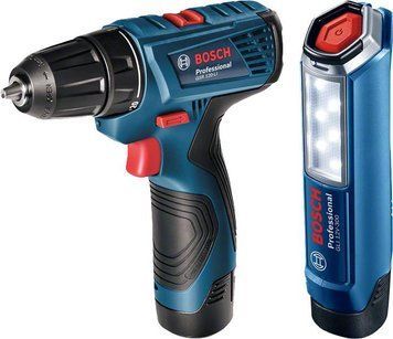 Шуруповерт-дриль BOSCH GSR 120 LI+ ліхтарик GLI 12V-300 (06019G8004)