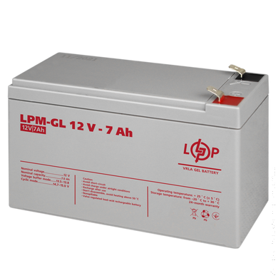 Акумулятор гелевий LPM-GL 12V - 7 Ah