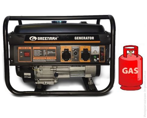 Генератор газ/бензиновый GREENMAX MB3900B с ручным запуском