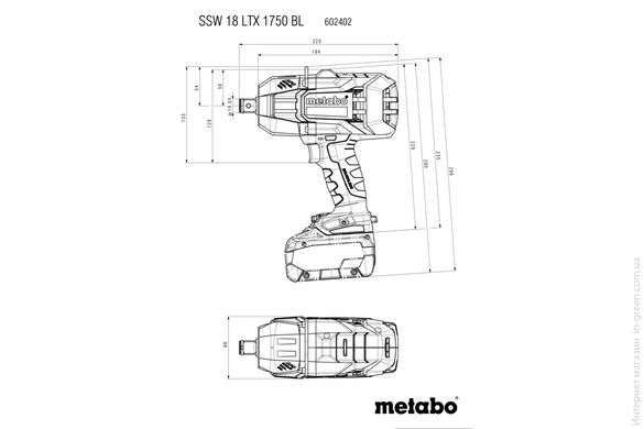 Ударний гайковерт METABO SSW 18 LTX 1750 BL
