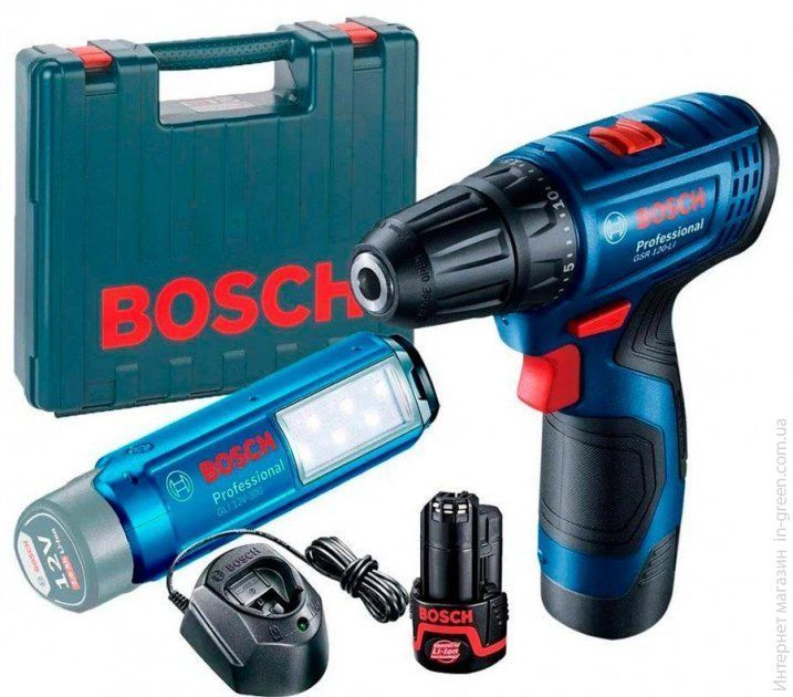 Шуруповерт-дрель BOSCH GSR 120 LI + фонарик GLI 12V-300 (06019G8004)