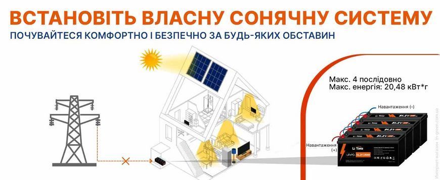 Аккумуляторная батарея LiTimе LiFePO4 51.2V 100Ah