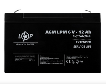 Аккумулятор AGM LPM 6V - 12 Ah