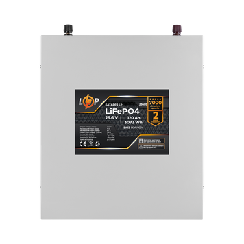 Аккумулятор LP LiFePO4 25,6V - 120 Ah (3072Wh) (BMS 80A/40А) металл для ИБП