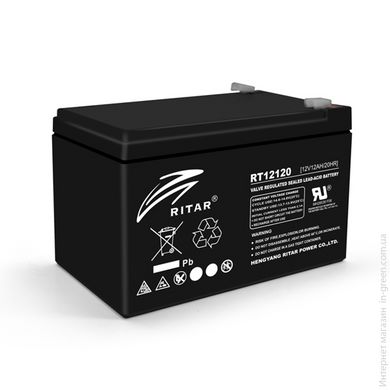 Акумуляторна батарея AGM RITAR RT12120B, Black Case, 12V 12.0Ah (151х98х 95 (101) ) Q4