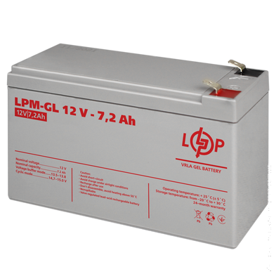 Аккумулятор гелевий LPM-GL 12V - 7.2 Ah