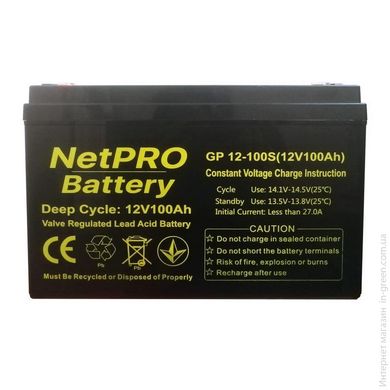 Аккумулятор NetPRO GP 12-100S (12V / 100Ah C20)