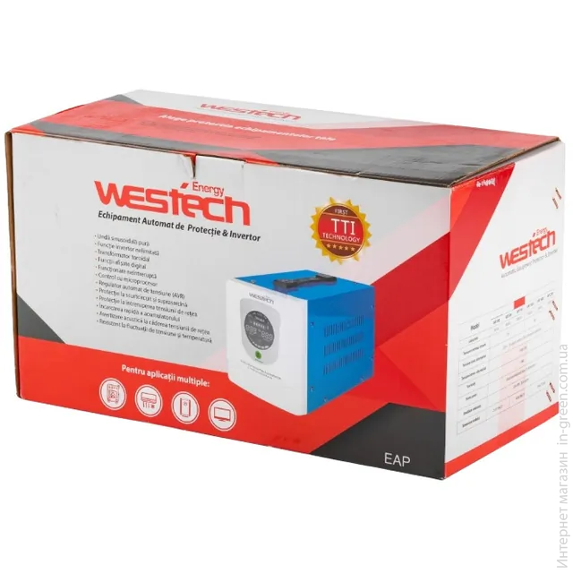 Джерело безперебійного живлення Westech EAP DUAL ULTIMATE - 800VA/500W 12V