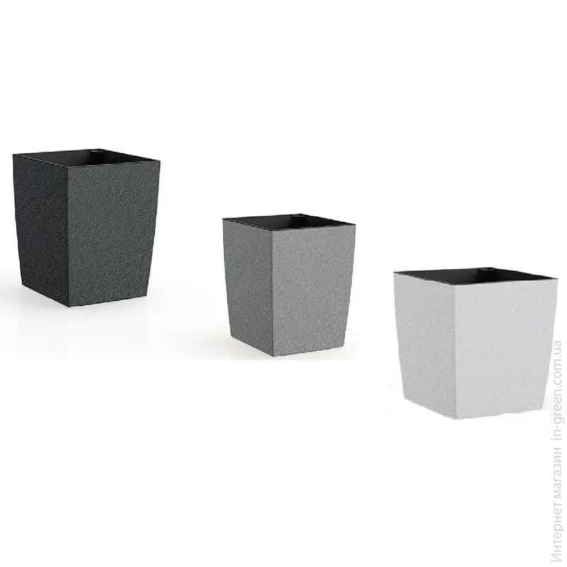 Горщик для квітів Plastkon ELIOT Stone 30x30 см антрацит