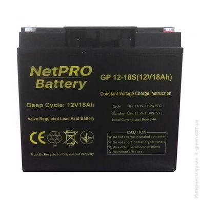Аккумулятор NetPRO GP 12-18S (12V / 18Ah C20)